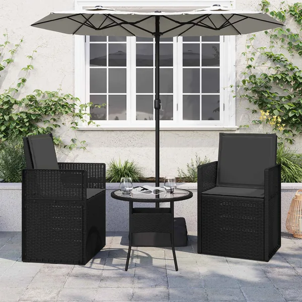 Coussins de siège et de dos 2 pcs Anthracite 47 x 45 x 2 cm
