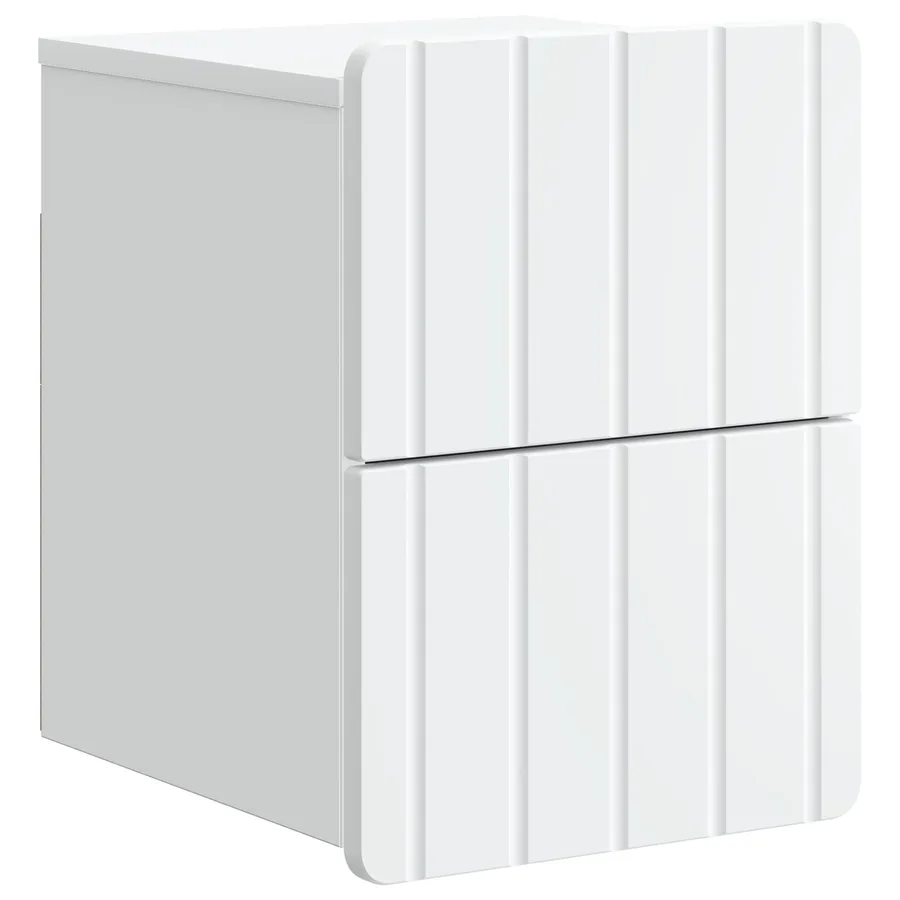 Cabinet de chevet mural avec tiroir Blanc 33 x 34,5 x 43 cm - 2
