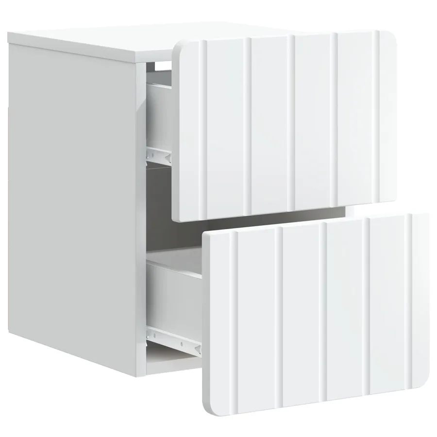 Cabinet de chevet mural avec tiroir Blanc 33 x 34,5 x 43 cm - 4