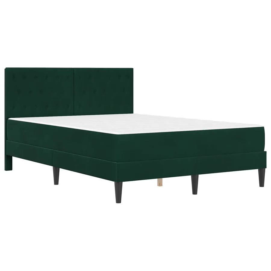 Cadre de lit avec matelas Vert foncé 120 x 190 cm Velours - 3