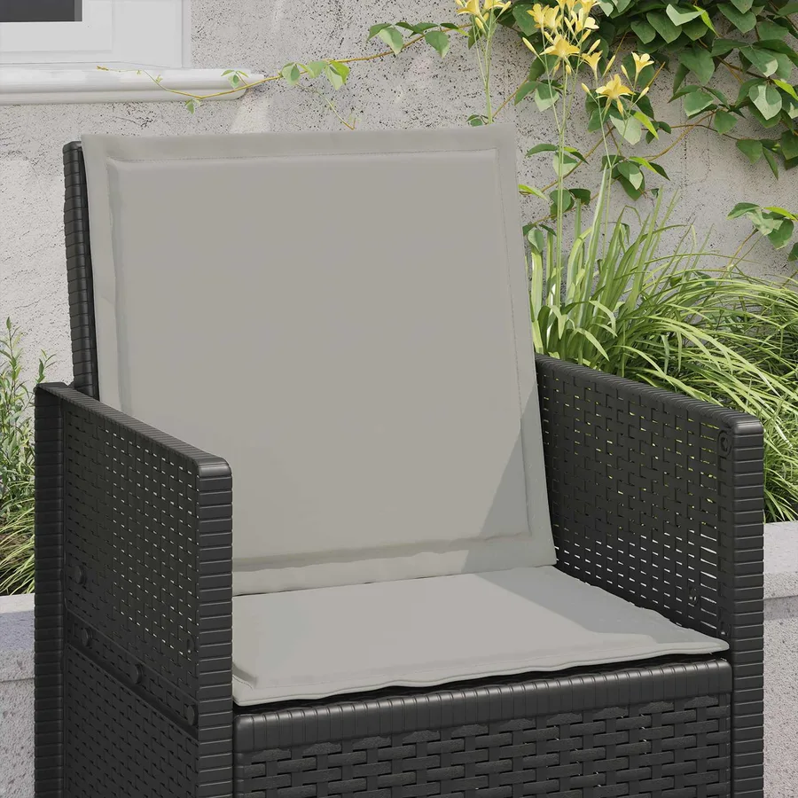 Coussins de siège et de dos 2 pcs Gris clair 47 x 45 x 2 cm - 4