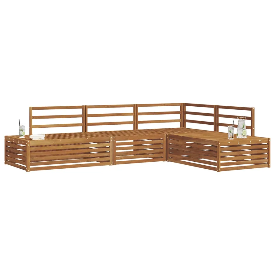 Ensemble de canapés d'extérieur 4 Pièce Naturel - 3