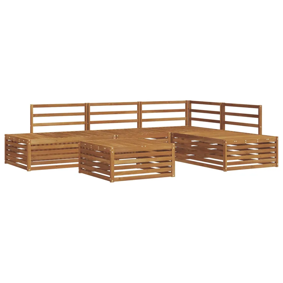 Ensemble de canapés d'extérieur 5 Pièce Naturel - 2