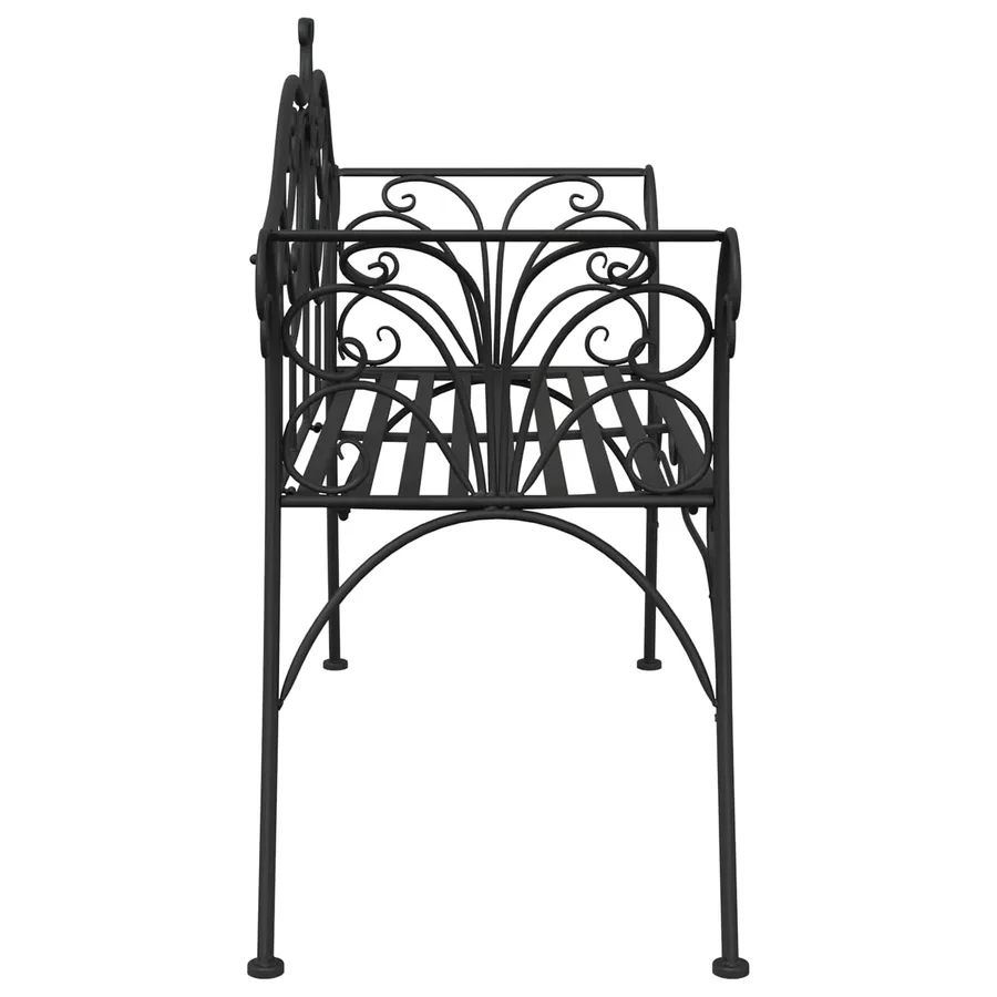 Banc de jardin 2-Nombre de places 130 x 47 x 90 cm Acier Noir - 4