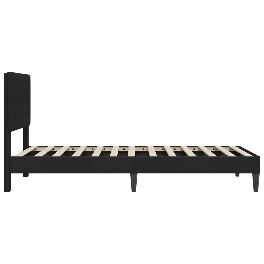 Cadre de lit avec tête de lit Noir 90 x 200 cm Velours - 5
