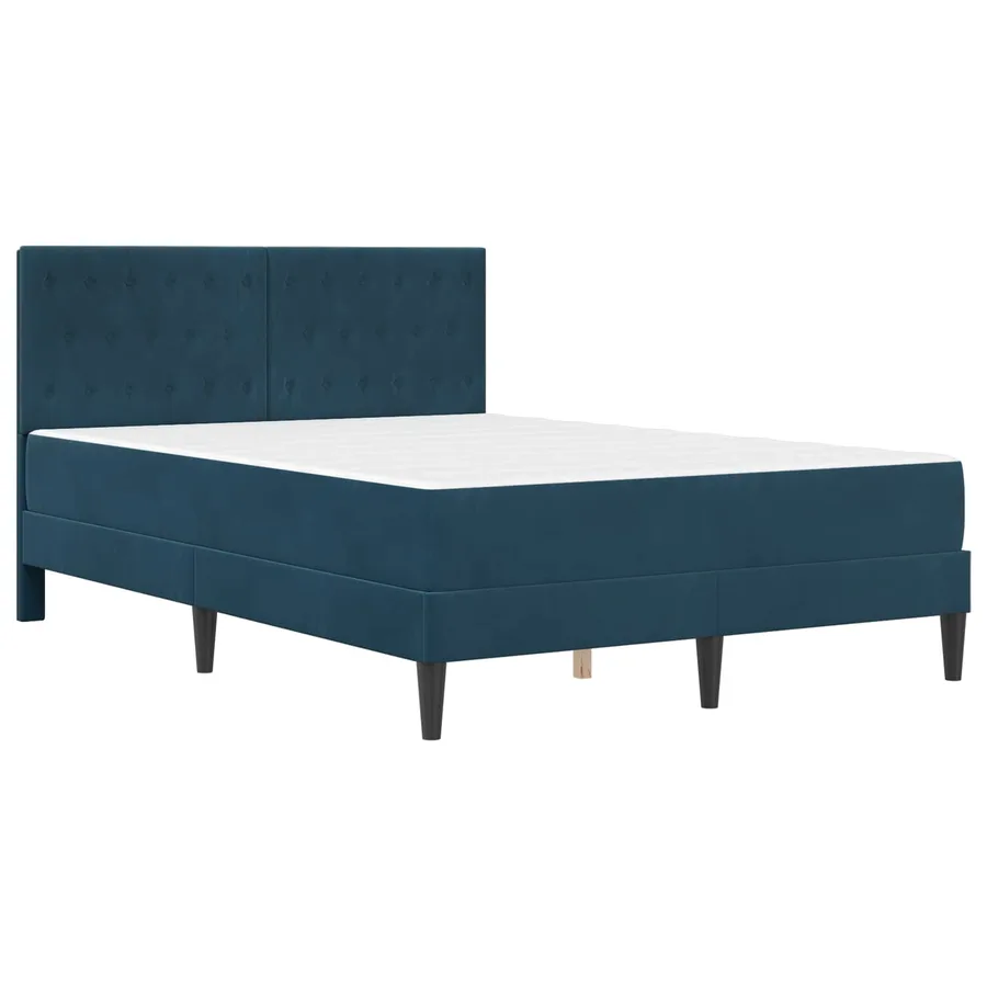 Cadre de lit avec matelas Bleu 140 x 200 cm Velours - 3
