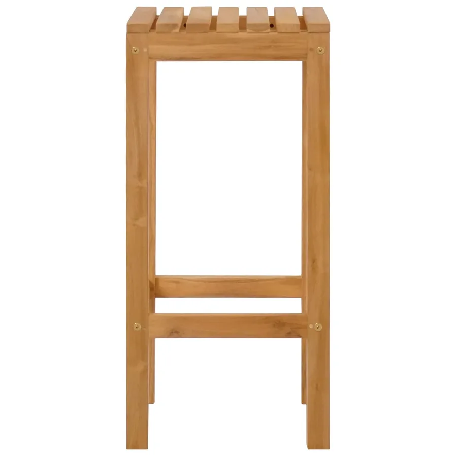 Tabouret de bar 4 pcs Naturel Bois de teck massif - 5