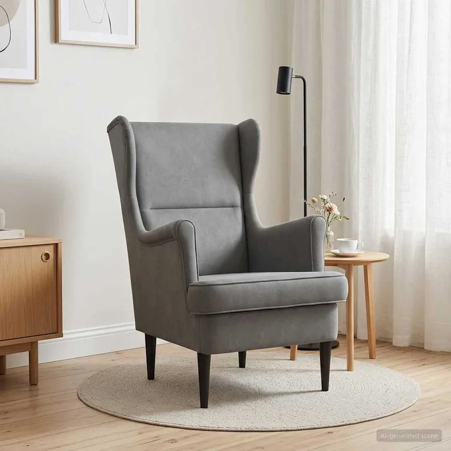 Fauteuil Gris foncé Velours - 3