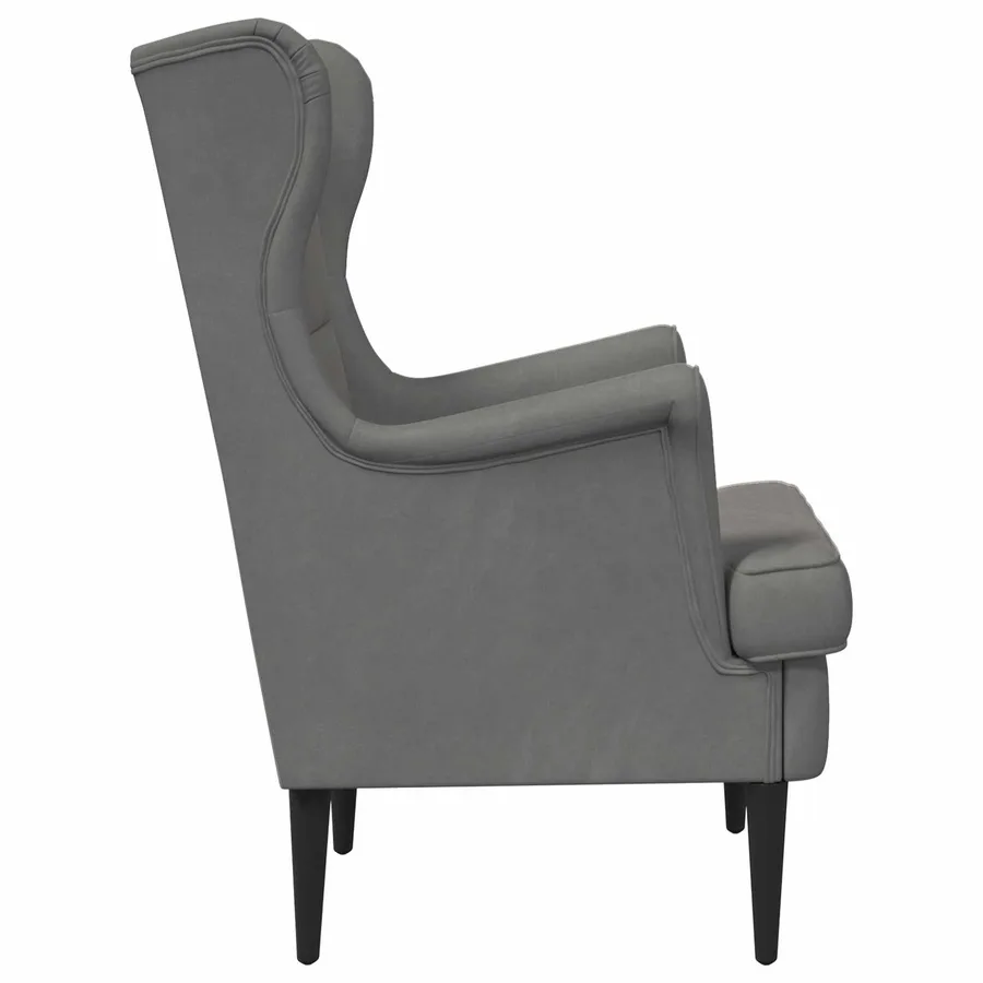 Fauteuil Gris foncé Velours - 5