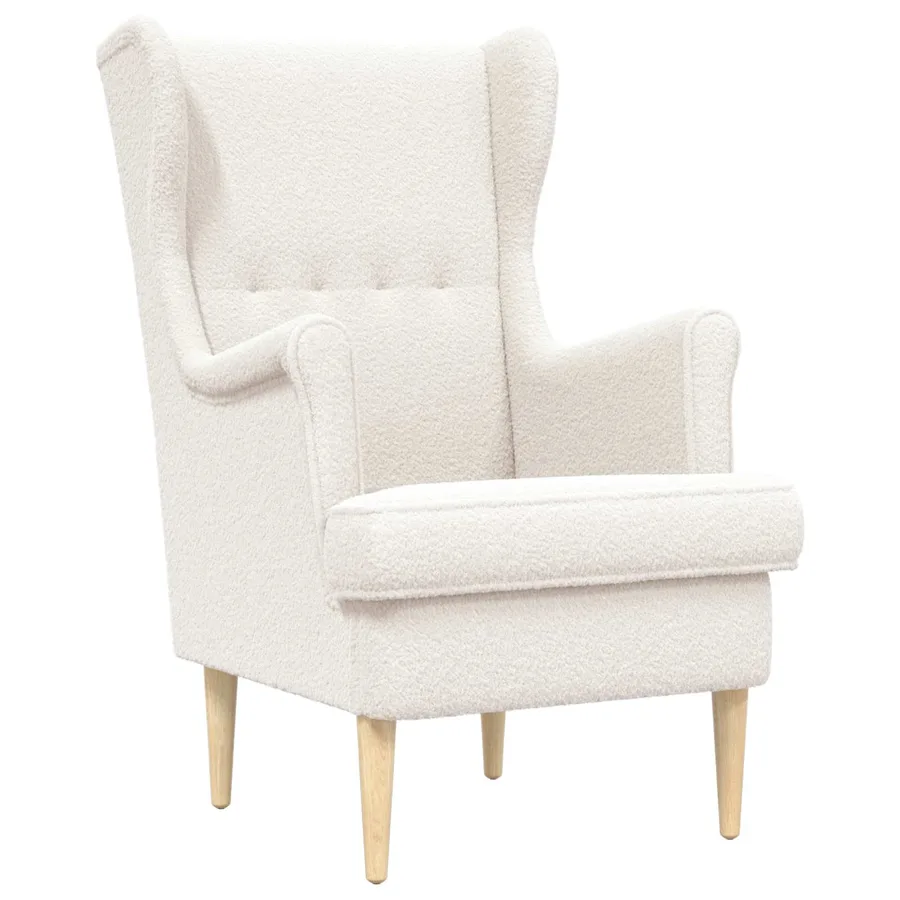 Fauteuil Crème Bouclé - 2