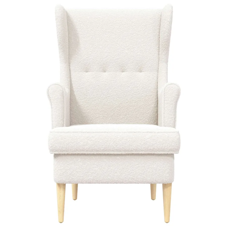 Fauteuil Crème Bouclé - 4