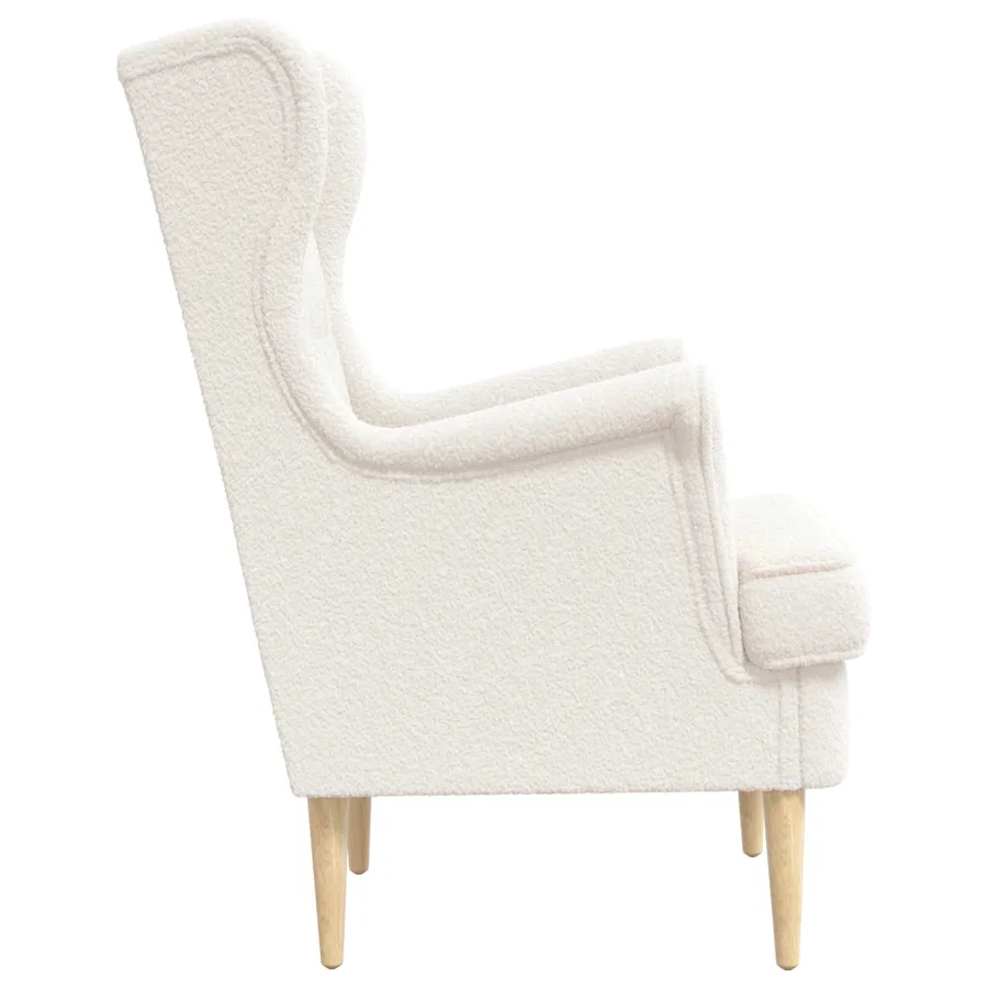 Fauteuil Crème Bouclé - 5