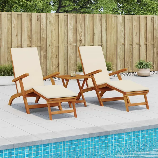 Chaise longue inclinable et pliable 2 pcs 55 x 146 x 91 cm