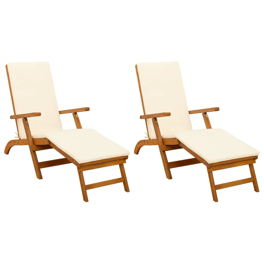 Chaise longue inclinable et pliable 2 pcs 55 x 146 x 91 cm - 2