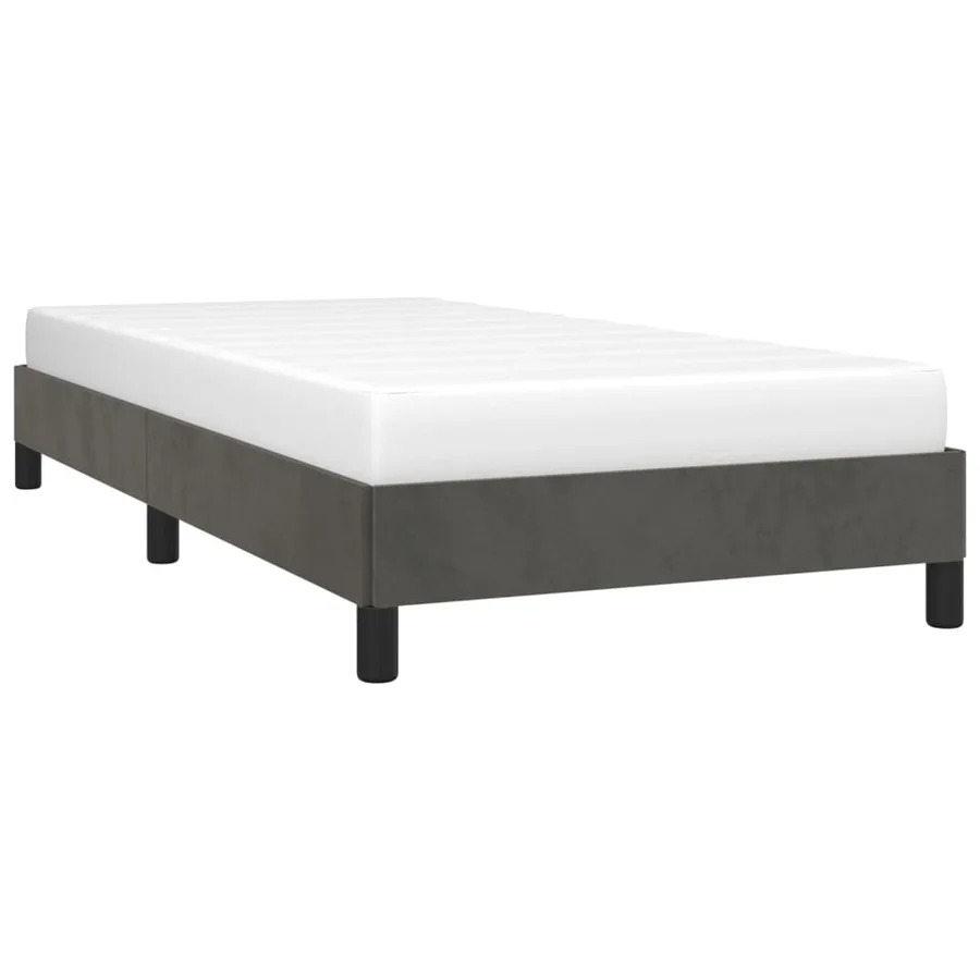 Bed frame without mattress dark grey 80x200 cm velvet - 3