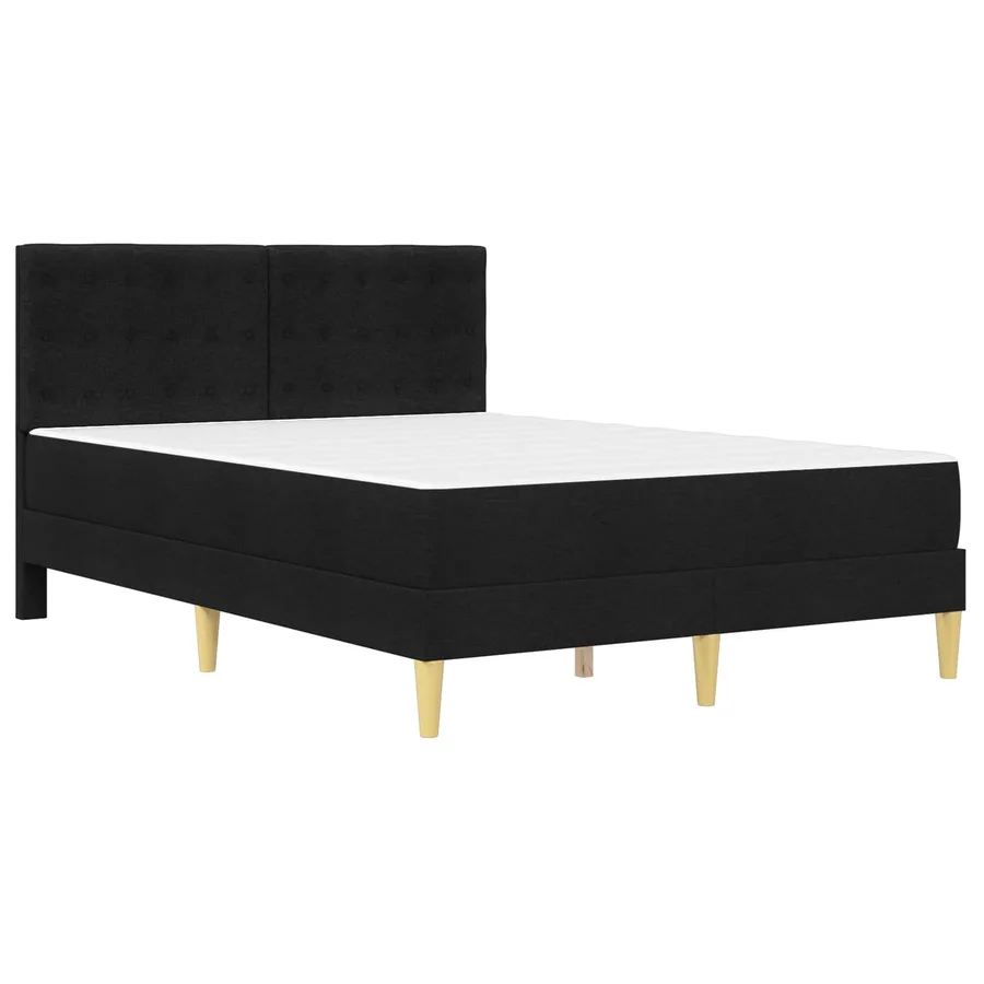 Cadre de lit avec matelas Noir 140 x 200 cm Tissu - 3