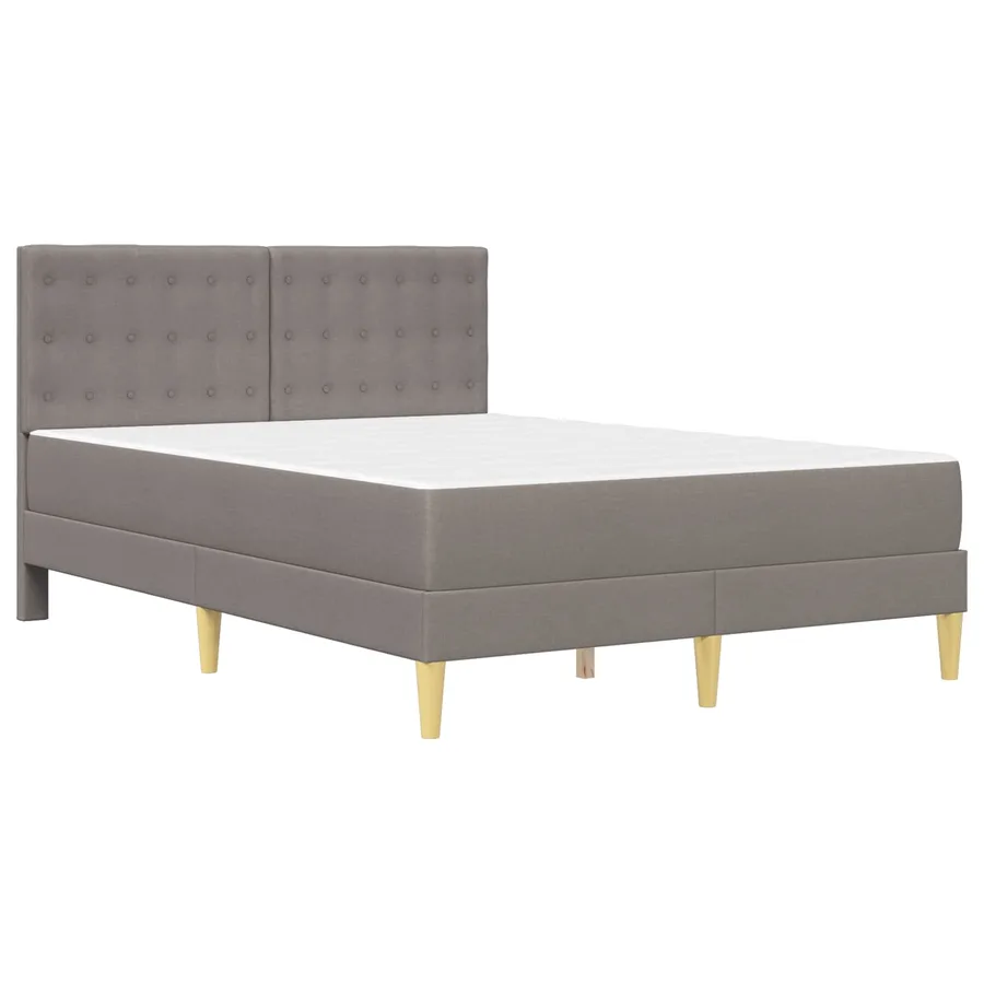 Cadre de lit avec matelas Taupe 120 x 190 cm Tissu - 3