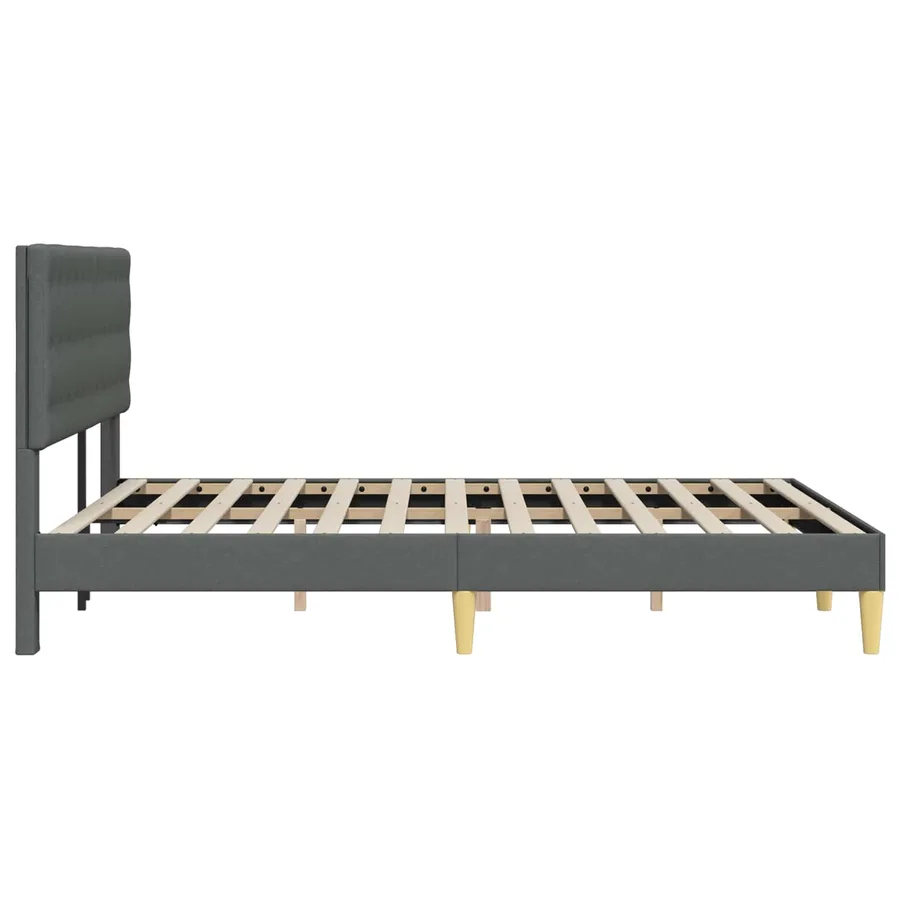 Cadre de lit avec tête de lit Gris foncé 120 x 200 cm Tissu - 5