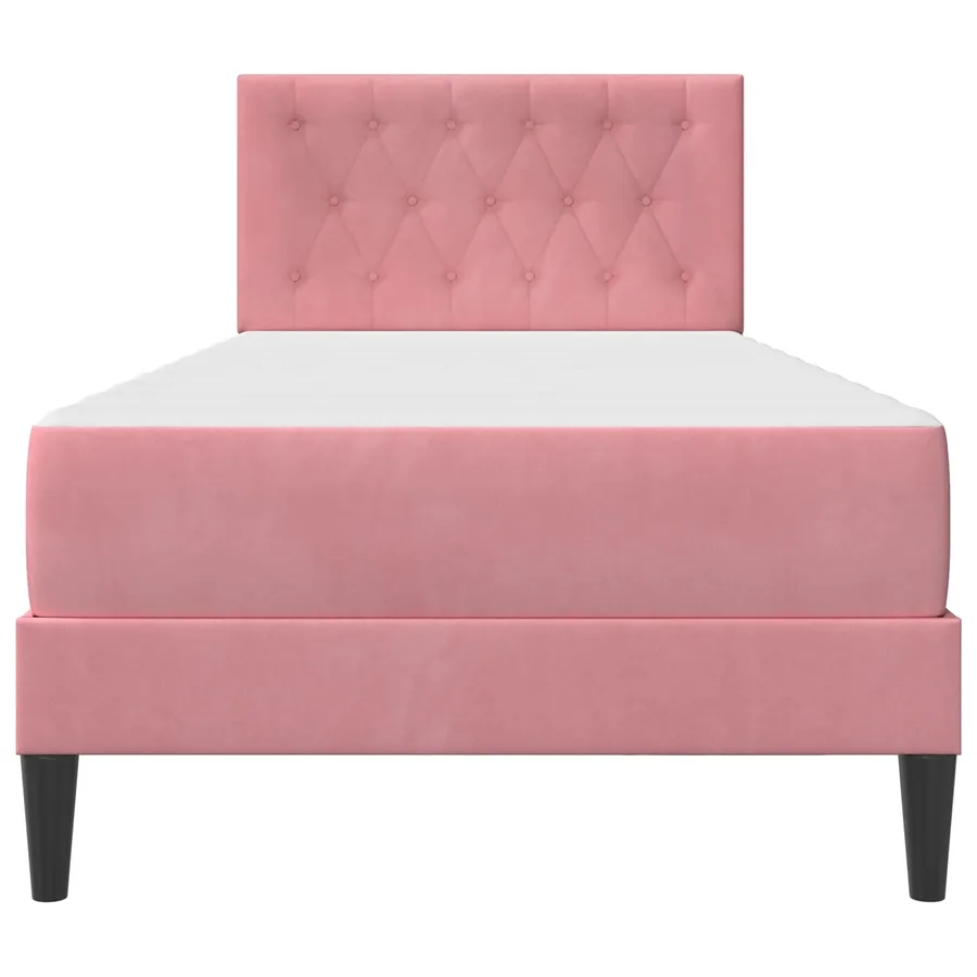 Cadre de lit avec matelas Rose 90 x 200 cm Velours - 6