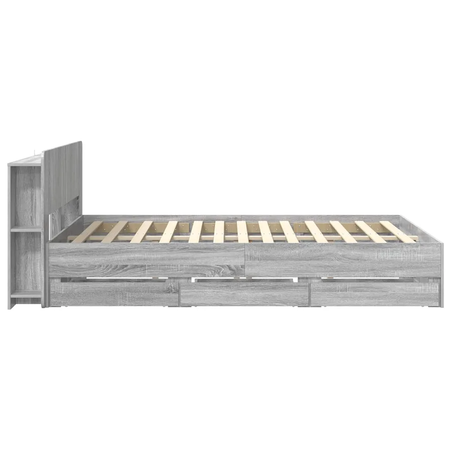 Cadre de lit avec rangement Sonoma gris 150 x 200 cm - 5