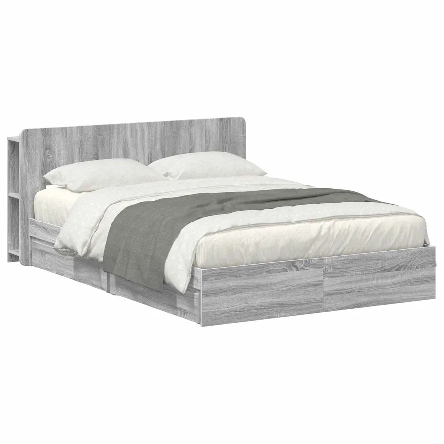 Cadre de lit avec rangement Sonoma gris 160 x 200 cm - 2