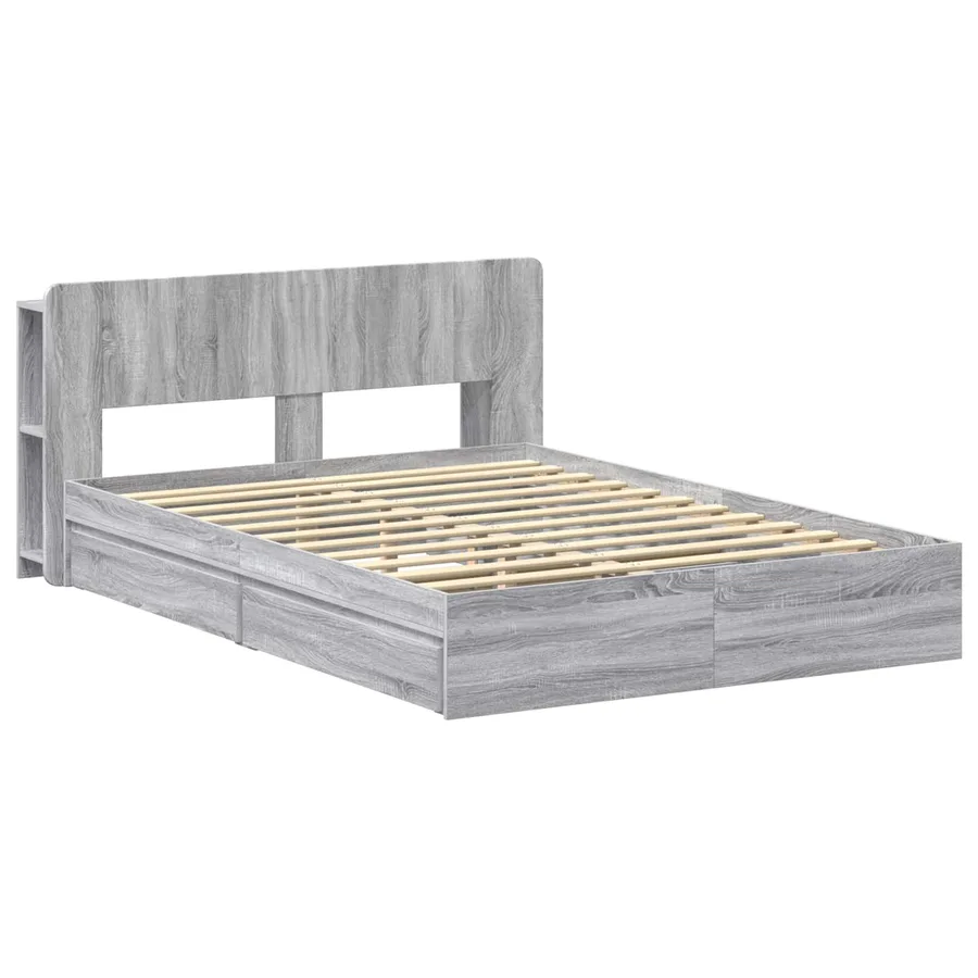 Cadre de lit avec rangement Sonoma gris 160 x 200 cm - 3
