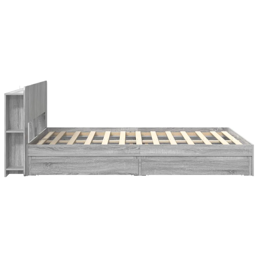 Cadre de lit avec rangement Sonoma gris 160 x 200 cm - 5