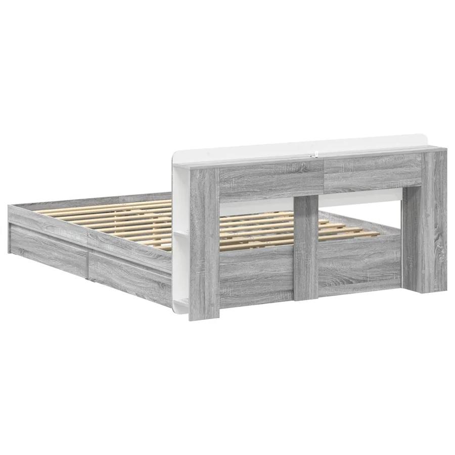 Cadre de lit avec rangement Sonoma gris 160 x 200 cm - 6
