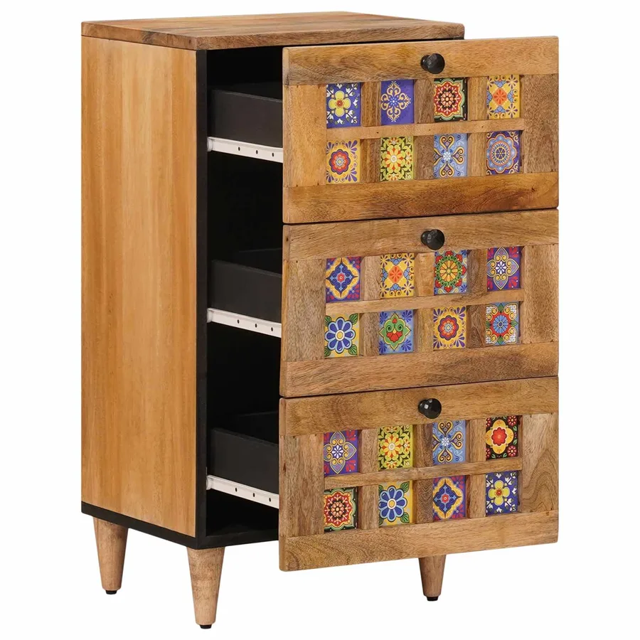 Buffet Naturel 40 x 33 x 75 cm Bois de mangue massif - 2