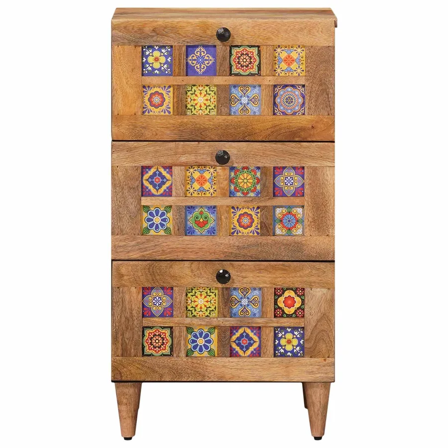 Buffet Naturel 40 x 33 x 75 cm Bois de mangue massif - 3