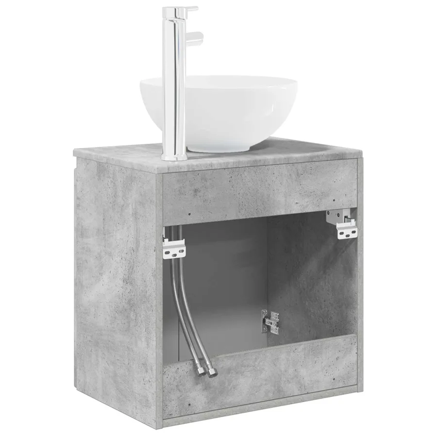 Vanité de lavabo mural Gris béton 49,5 x 41 x 64,5 cm - 5