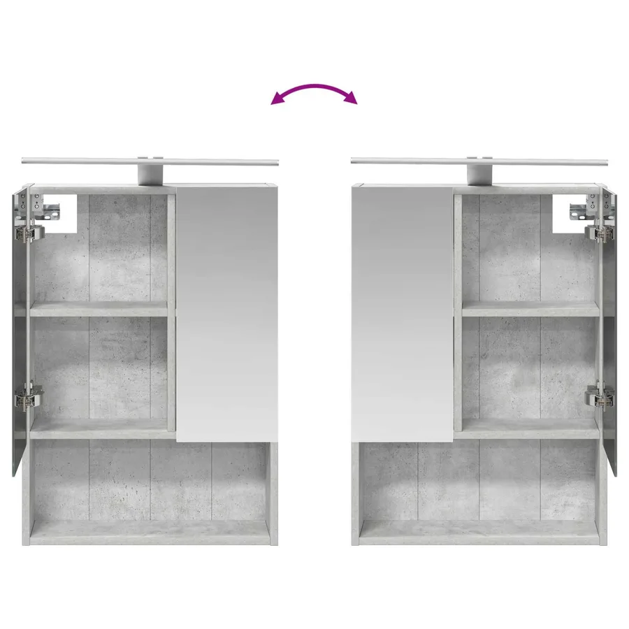 Ensemble d'armoire de salle de bain 5 pcs Gris béton - 12