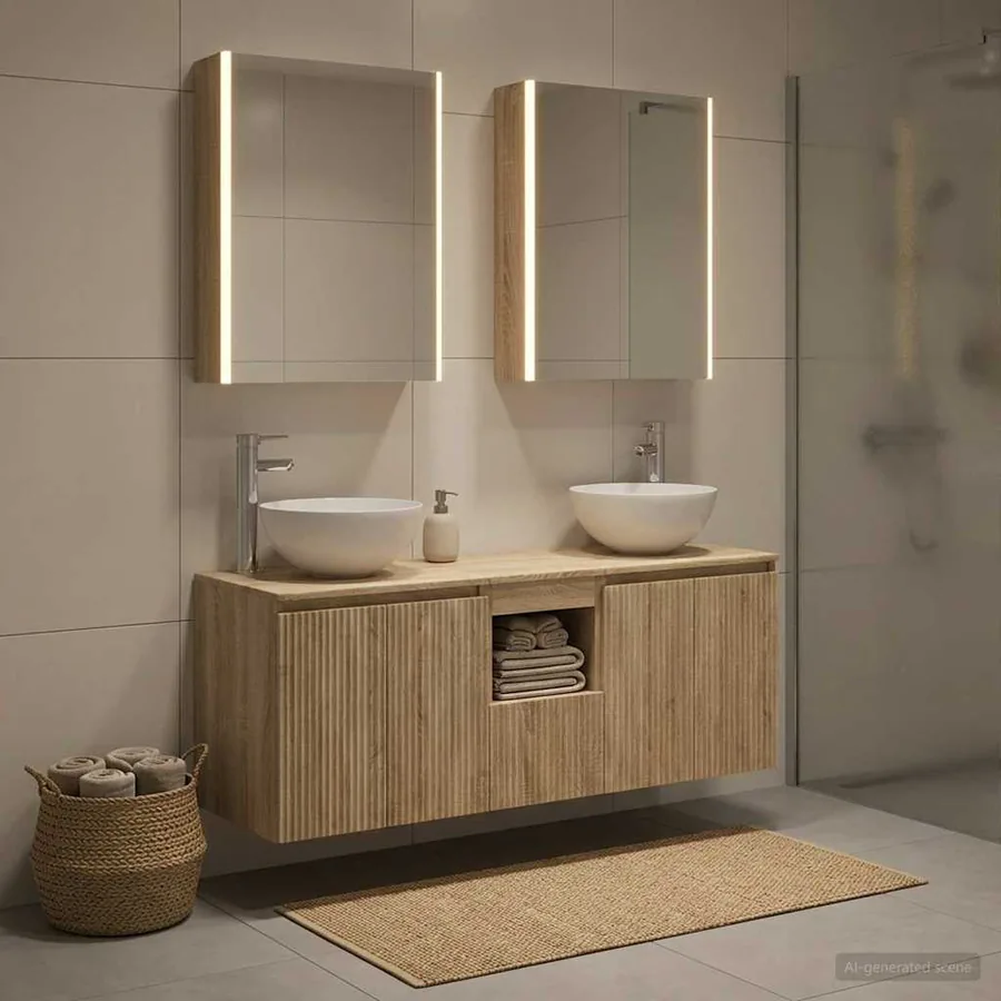 Ensemble d'armoire de salle de bain 5 pcs Chêne Sonoma