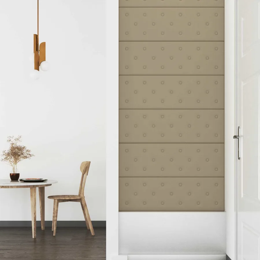 Tête de lit murale 12 pcs Cappuccino 90 x 30 cm Simili cuir - 3