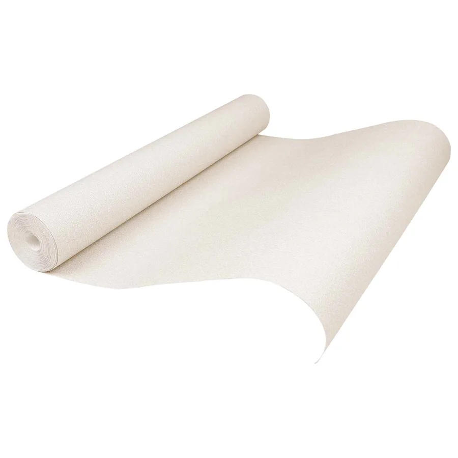 Papier peint 3D Solide Rayé Crème 10 x 0,53 m Tissu non tissé