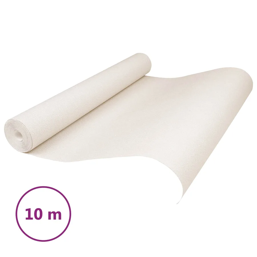 Papier peint 3D Solide Rayé Crème 10 x 0,53 m Tissu non tissé - 2