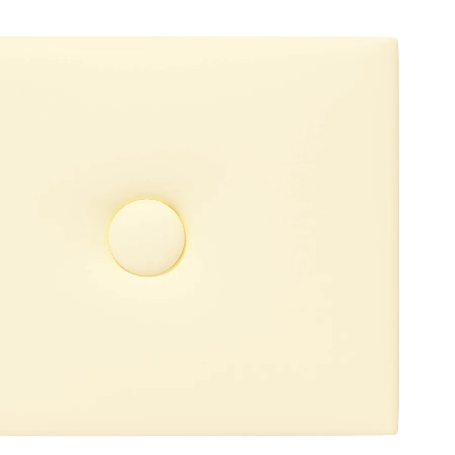Tête de lit murale 12 pcs Crème 90 x 15 cm Simili cuir - 5