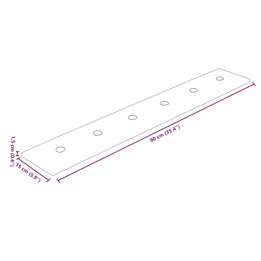 Tête de lit murale 12 pcs Crème 90 x 15 cm Simili cuir - 7