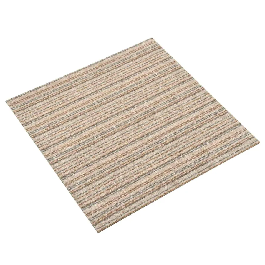 Tapis 20 pcs Beige rayé 50 x 50 cm 100% Polypropylène