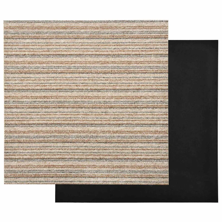 Tapis 20 pcs Beige rayé 50 x 50 cm 100% Polypropylène - 3