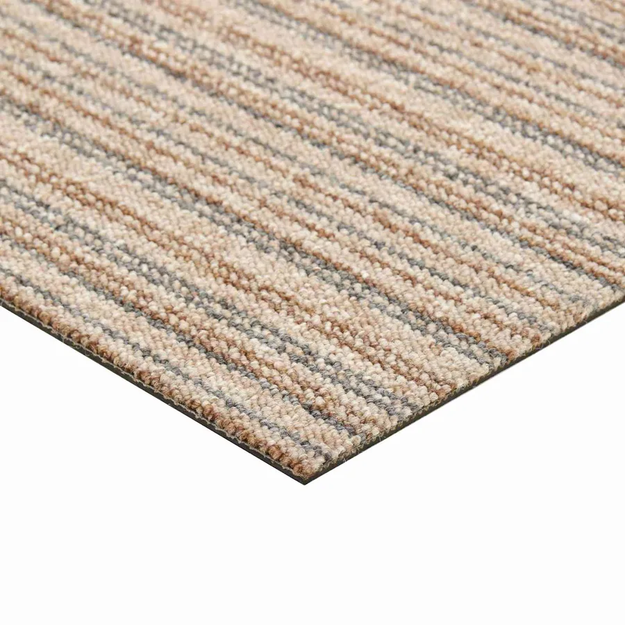 Tapis 20 pcs Beige rayé 50 x 50 cm 100% Polypropylène - 5