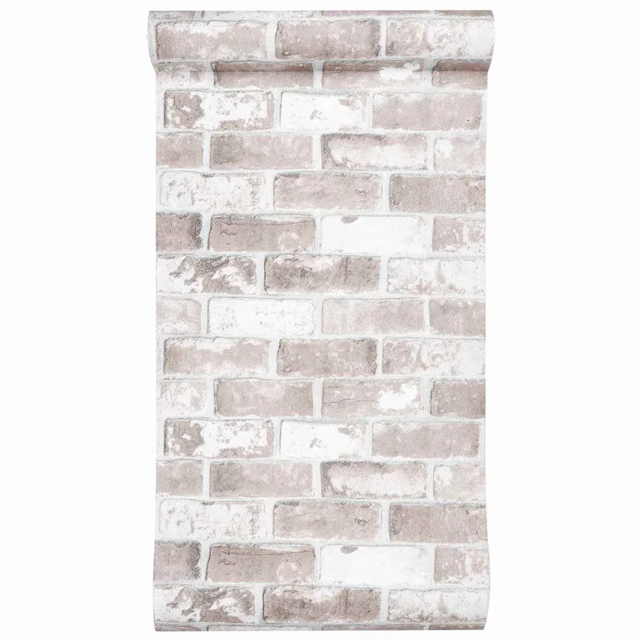 Papier peint 3D Solide Rayé Brique 10 x 0,53 m Tissu non tissé - 3