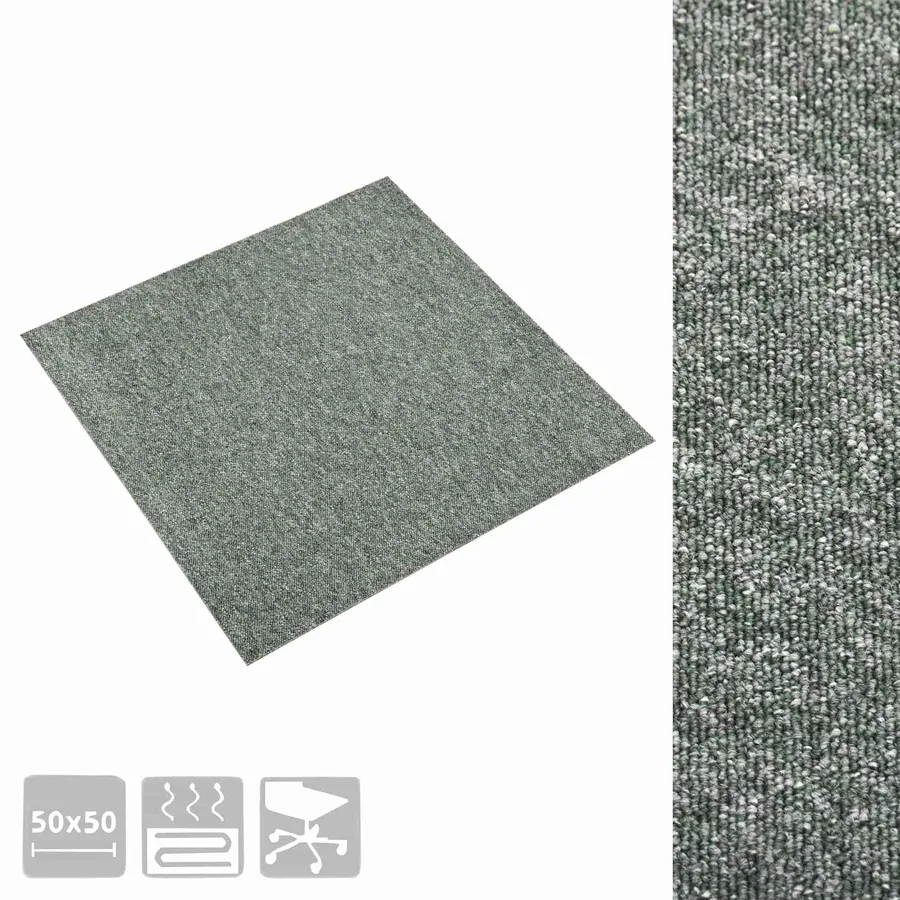 Tapis 20 pcs Vert 50 x 50 cm 100% Polypropylène - 7