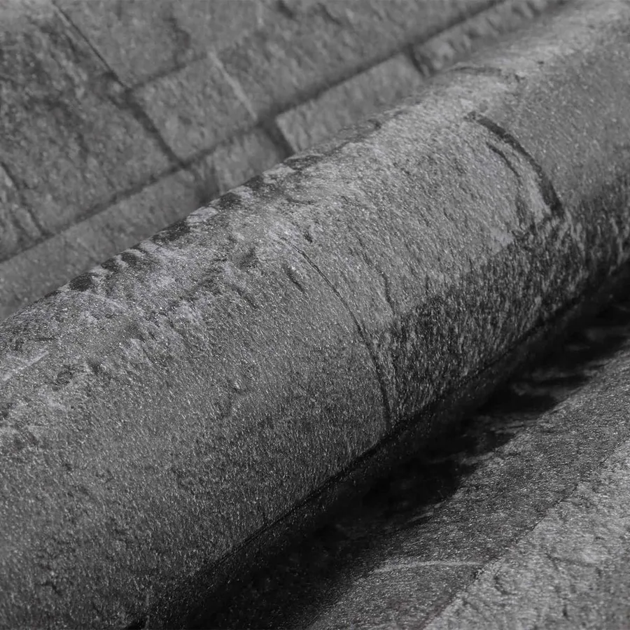 Papier peint en pierre 3D Noir 10 x 0,53 m Tissu non tissé - 5