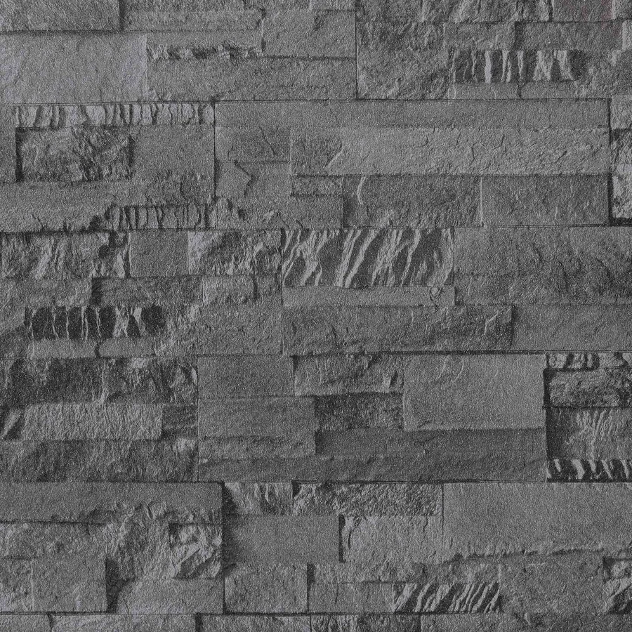 Papier peint en pierre 3D Noir 10 x 0,53 m Tissu non tissé - 6