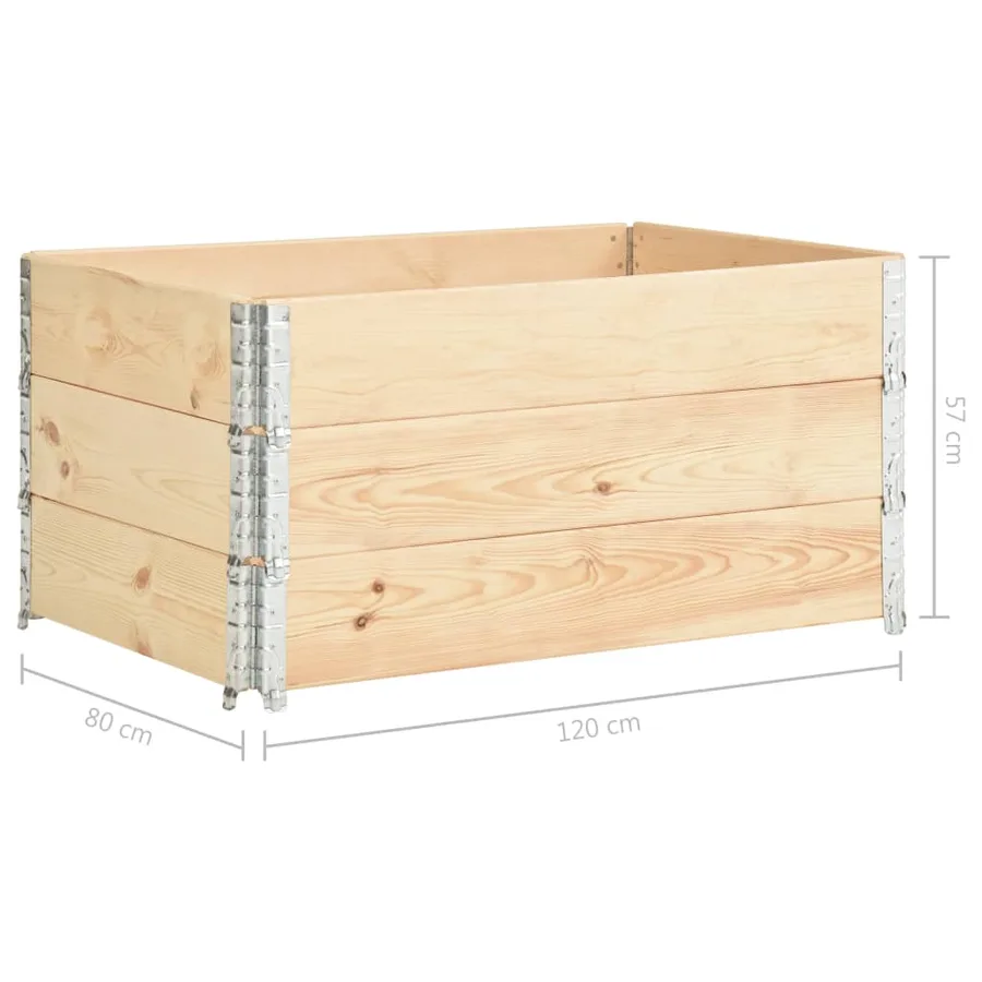Jardinières surélevées 3 pcs 80x120 cm Bois de pin solide - 7