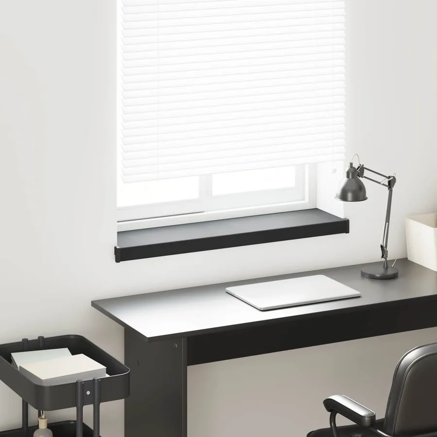 Appui de fenêtre Noir avec grain de bois 100 x 25 x 4,5 cm PVC