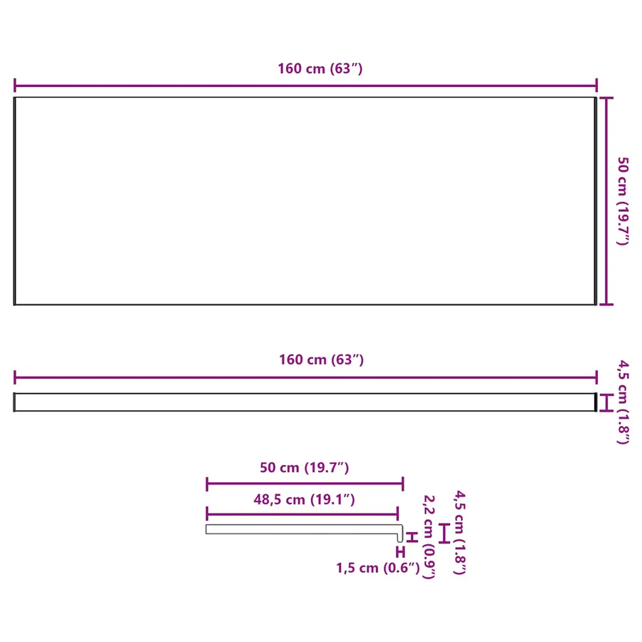 Appui de fenêtre Blanc 160 x 50 x 4,5 cm PVC - 13