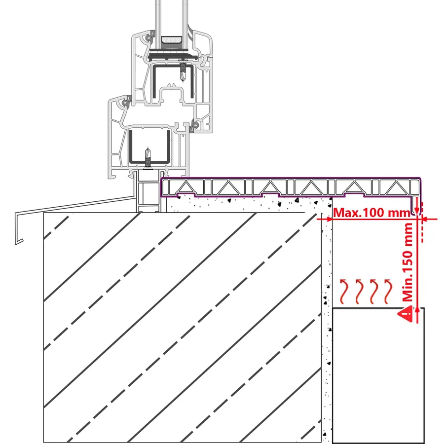 Appui de fenêtre Anthracite avec grain de bois PVC - 8