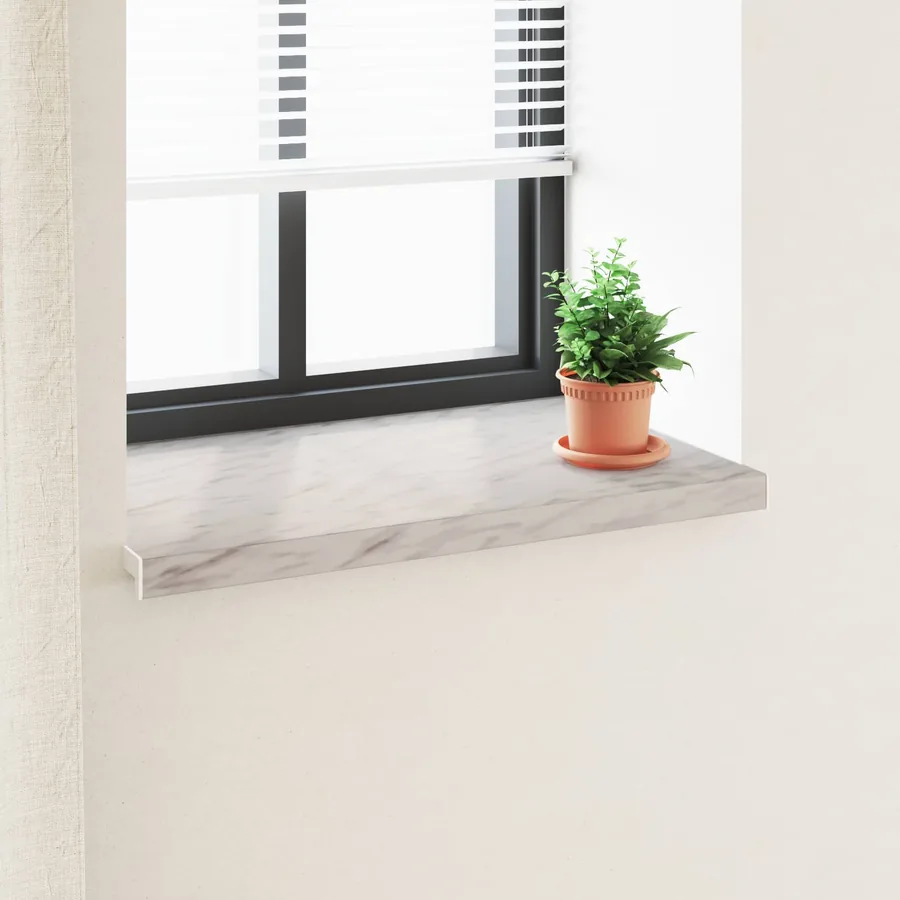 Appui de fenêtre Texture marbre 80 x 50 x 4,5 cm PVC